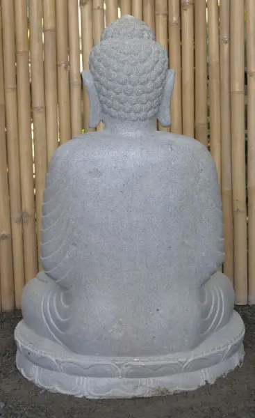 Product image 5 of the product “Seated Buddha, position Dharmachakra, 70 x 54 x 100 cm, riverstone grey ”